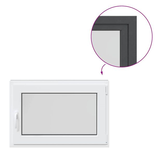 vidaXL pagraba logs "RISOR", 90x50 cm, verami un atgāžami, DIN, pa labi, antracīts