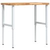 vidaXL darbagalds, 100x60x(73-99,5) cm, akācijas masīvkoks, taisnstūra