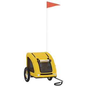 vidaXL mājdzīvnieku velo piekabe, dzeltena, Oksfordas audums, dzelzs