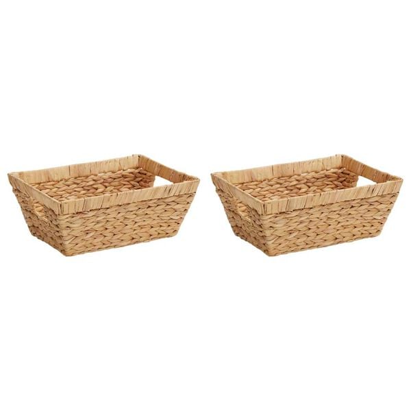 vidaXL Glabā&scaron;anas grozi 2 pcs Dabiska 38 x 28 x 15 cm Ūdens hiacintes