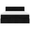 vidaXL Osmaņu gulta ar matraci & LEDs, melns, 140x200 cm, audums