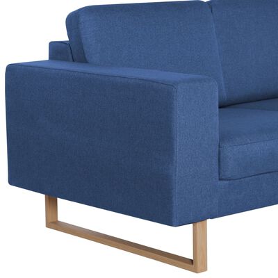 vidaXL divvietīgs dīvāns, zils audums