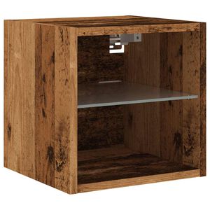vidaXL TV galdiņ&scaron; ar LED lampiņām, veca koka, 30x28,5x30 cm
