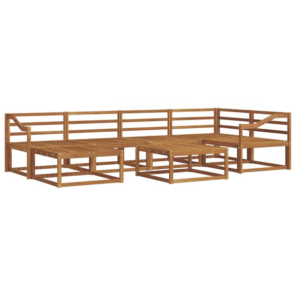 vidaXL Āra dīvānu komplekts 7 pcs Dabiska Cietā akācijas koks