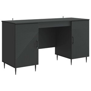 vidaXL Galds Melns 142,5 x 50 x 75 cm Inženierijas koks