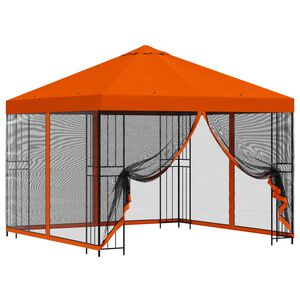 vidaXL Dārza paviljons ar sānu sienām 3 x 3 m Oranža