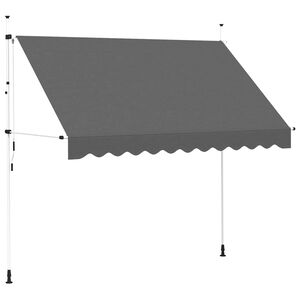 vidaXL izvelkama markīze, 300 cm, manuāli darbināma, antracītpelēka