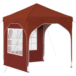 vidaXL Pop-up svinību teltis 192 x 192 x 245 cm Sarkanbrūns