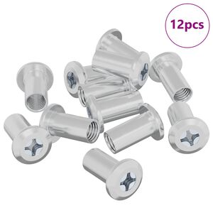 vidaXL Bloķējo&scaron;ais uzgrieznis 12 pcs Niķelis M6 x 15 mm Tērauds