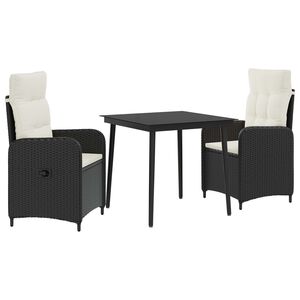 vidaXL Dīvāna galda komplekts 3 pcs Melns un krēmkrāsas balts