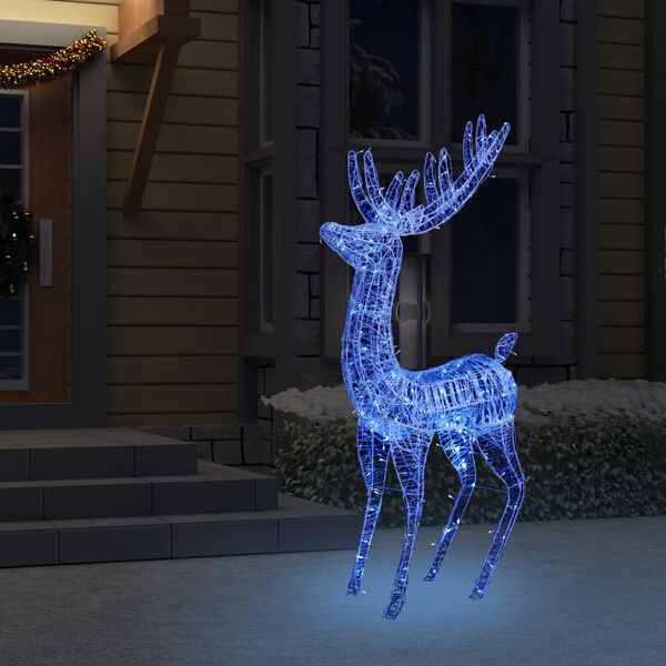 vidaXL Ziemassvētku dekorācija, ziemeļbrieži, 250 LED, 180 cm, zili
