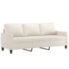 vidaXL trīsdaļīgs dīvānu komplekts, spilveni, krēmkrāsas mākslīgā āda