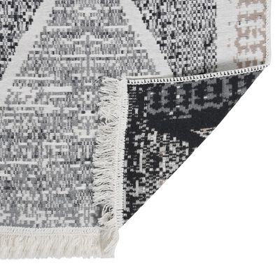 vidaXL paklājs, pelēks ar melnu, 160x230 cm, kokvilna