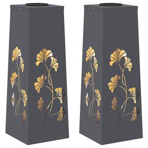 vidaXL Saules LED ceļa gaisma 2 gab. Silti balts 18 x 18 x 50 cm