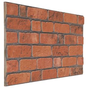 vidaXL Sienas paneļi 10 gab. 100 x 50 cm Sarkanbrūns EPS putas