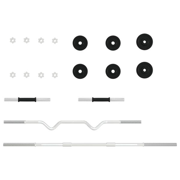 vidaXL svaru stieņu un disku komplekts, 30 kg, čuguns