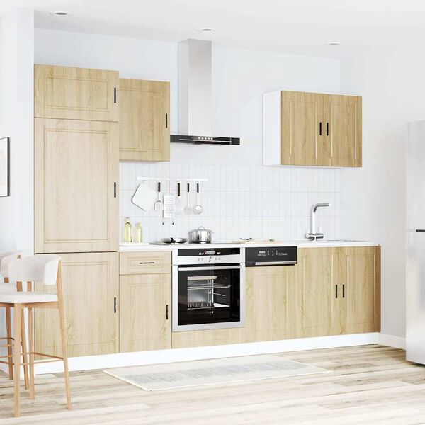 vidaXL 7-daļīgs virtuves skapītis komplekts, Porto, ozolkoka
