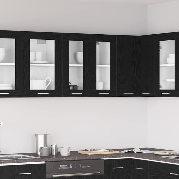 vidaXL Piekarams skapītis ar plauktu Melns ozolkoks 60 x 31 x 60 cm