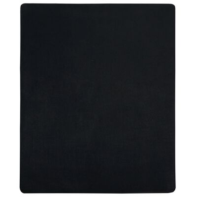 vidaXL palags ar gumiju, melns, 90x200 cm, kokvilna