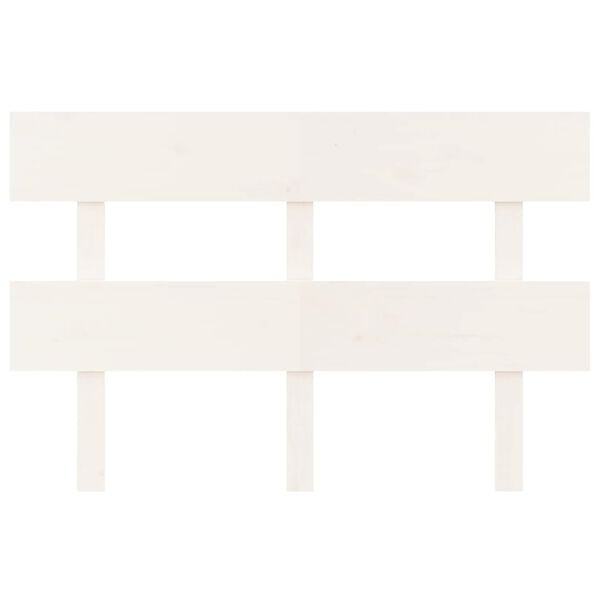 vidaXL gultas galvgalis, balts, 124x3x81 cm, priedes masīvkoks