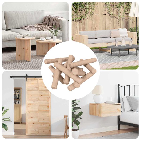 vidaXL Koka dībeļi 24000 pcs Brūna Masīvkoks