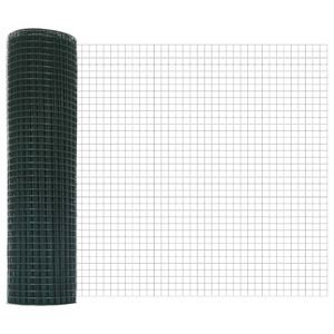 vidaXL Metinātās stieples žogs 1000 x 80 cm Zaļa