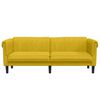 vidaXL trīsvietīgs dīvāns, dzeltens, samts