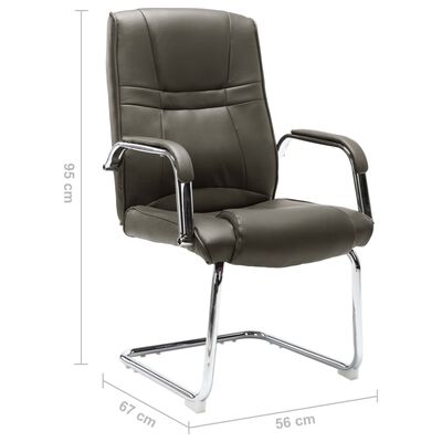 vidaXL konsoles biroja krēsls, pelēka mākslīgā āda