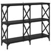 vidaXL Konsoles galds Melns ozolkoks 100 x 28 x 80,5 cm
