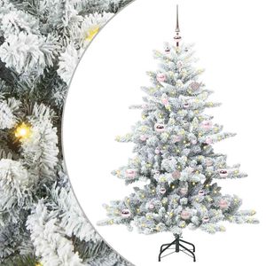 vidaXL Mākslīgā Saliekamā Ziemassvētku Egle su 150 LED Balts 150 cm