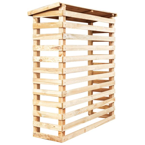 vidaXL dārza malkas &scaron;ķūnis, 160x50x170 cm, priedes koks