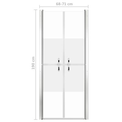 vidaXL dušas durvis, 71x190 cm, ESG, pusmatētas