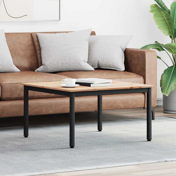 vidaXL Kafijas galdiņ&scaron; Dabiska 80 x 80 x 45 cm Ciets priedes koks