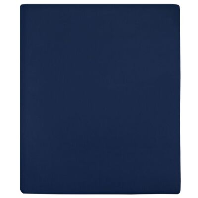vidaXL palags ar gumiju, tumši zils, 90x200 cm, kokvilna