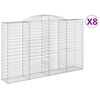 vidaXL arkveida gabiona grozi, 8 gb., 300x50x180/200cm, cinkota dzelzs