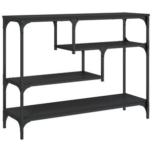 vidaXL konsoles galdiņ&scaron;, melns, 100x30x75 cm, inženierijas koks