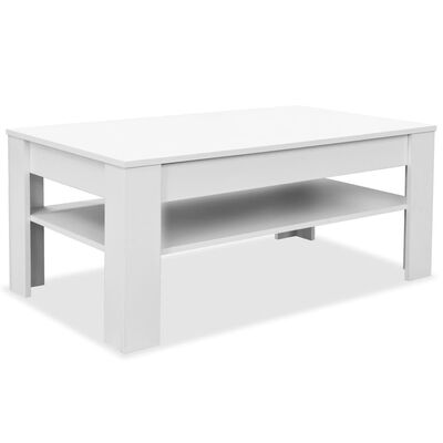 vidaXL kafijas galdiņš, 110x65x48 cm, kokskaidu plātne, balts
