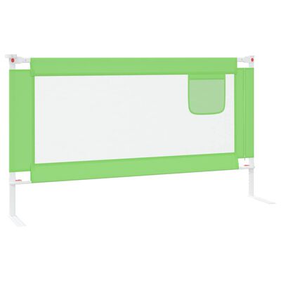 vidaXL bērnu gultas aizsargbarjera, zaļa, 150x25 cm, audums
