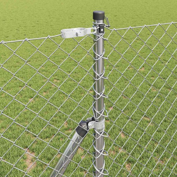 vidaXL Žoga āķis Sudraba 10 x 1,2 m (40 x 40 mm siets) Tērauds