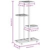 vidaXL puķu statīvs ar riteņiem, 4 līmeņi, 44x23x80 cm, balts, dzelzs