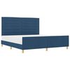 vidaXL Gultas rāmis ar galvas klāju Zila 180 x 200 cm audums