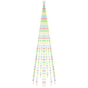 vidaXL Ziemassvētku egle karoga mastam, 310 krāsainas LED, 300 cm