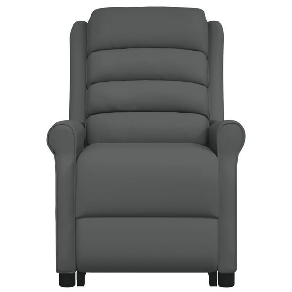 vidaXL masāžas krēsls, paceļams, pelēka mākslīgā āda