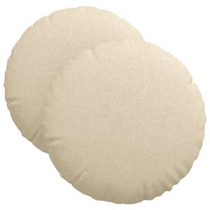 vidaXL Sēdvietas spilventiņi 2 gab. Audums Krēmkrāsa &Oslash;40 x 13 cm