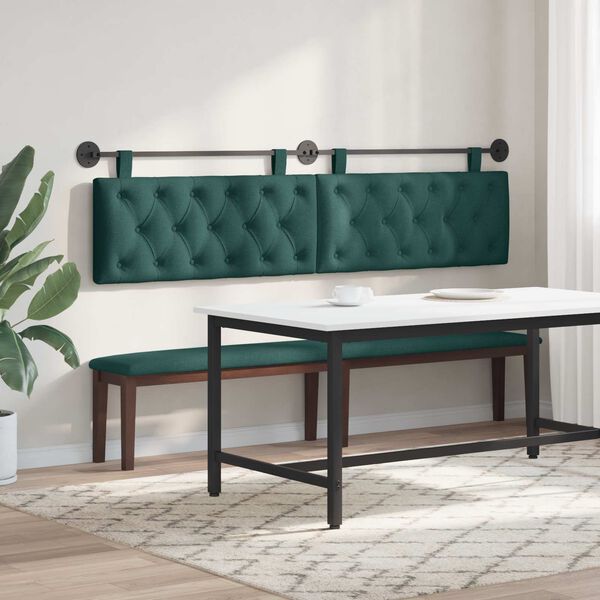 vidaXL Karājo&scaron;s galvgalis Tum&scaron;i zaļ&scaron; 210 x 55 x 7 cm audums