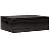 vidaXL koka kaste ar vāku un rokturiem melns 40x30x13 cm priedes koks