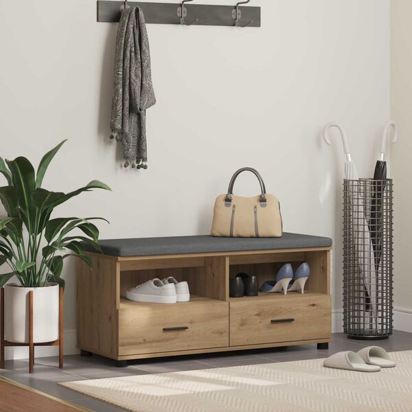 vidaXL Zāles sols ar spilvenu Artisānā ozols 100 x 38 x 46 cm