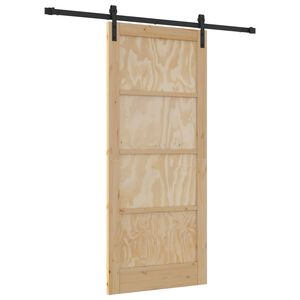 vidaXL Slīdo&scaron;ās durvis Dabiska un melna 86 x 198,5 cm