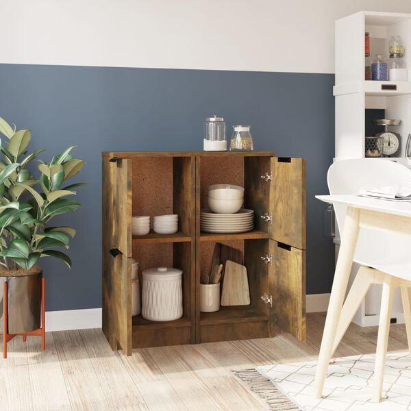 vidaXL kumodes, 2 gab., ozolkoka krāsa, 30x30x70 cm, inženierijas koks