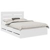 vidaXL Gultas rāmis ar atvilktni Balts 140 x 190 cm Inženieru koks